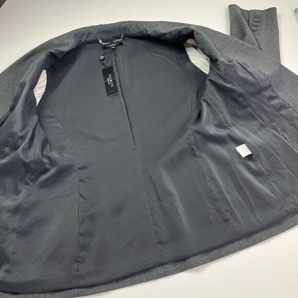 Talbots Wool Classic Blazer 8 Gray Academia Preppy Business Casual Capsule New - Picture 11 of 12